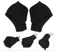 XUXHOU Webbed Gloves, Swimming Training Equipment for Adults Kids, with Adjustable Wrist Strap, Neoprene Material, Water Resistance for Diving Surfing Pool Workout (Black)