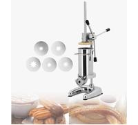 XUXIAO Commercial Manual Churro Maker, Vertical Spanish Churros Filling Machine, 2/3L Manual Churro Filler with 5 Molds, for Restaurant, Cake Room, Bakery 3L