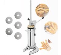 XUXIAO Commercial Stainless Steel Vertical Spanish Churros Filling Machine, with 5 Molds, Churros Filling Machine Snack Equipment for Bakery 2L