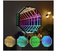 XUXIAO Infinity Mirror Tunnel Light, RGB Multi Color Light, LED Infinity Wall Mirror Light with Remote, Decoration Sign Infinity Tunnel Mirror Light,50cm