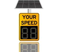 XUXIAO LED Radar Feedback Sign, Solar Powered Radar Speed Limit Sign, Radar Feedback Sign,Applicable to Highways, 0-300M Detection, for Traffic Calming Yellow-60x90cm/23.6x35.4in