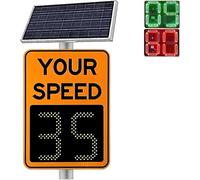 XUXIAO LED Speed Limit Radar Detective Display, Radar Feedback Sign, Solar Power,Your Speed Display, 0-300M Detection, for Traffic Calming Orange-60x90cm/23.6x35.4in