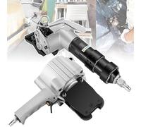 XUXIAO Pneumatic Steel Strapping Machine, Metal Strapping Tool, Heavy Duty Combined Split Banding Tool, 8500 N Tension Force, for Metal Belt, Efficient Packaging Tool 25cm