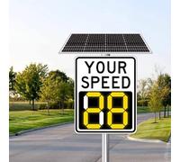 XUXIAO Radar Feedback Sign, Solar-Powered LED Radar Speed Limit Sign, High Visibility Reflective, Wireless Speed Display for Traffic Safety, Weatherproof White-60x90cm/23.6x35.4in