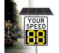 XUXIAO Radar Speed Display Sign, LED Radar Feedback Sign, with Accessories, Adjustable Speed Limit, Weatherproof, Easy to Mount, for Traffic Calming White-60x90cm/23.6x35.4in
