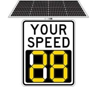 XUXIAO Solar Powered Radar Speed Limit Sign, LED Radar Feedback Sign, Road Warning Your Speed LED Display, Adjustable Speed Limit, for Traffic Calming White-60x90cm/23.6x35.4in