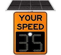 XUXIAO Solar Powered Radar Speed Limit Sign, LED Radar Feedback Sign, Road Warning Your Speed LED Display, Adjustable Speed Limit, for Traffic Calming Orange-60x90cm/23.6x35.4in