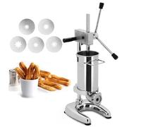XUXIAO Stainless Steel Vertical Spanish Churrera Machine, Manual Spanish Donut Churrera Churro Maker Machine 5 Kinds Of Molds, for Restaurant, Cake Room, Bakery 3L