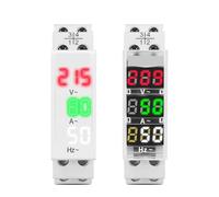 XUXINYCS Din Rail 3in1 Single Phase Ampere Voltage Meter Ac 0-99Hz 100A Voltmeter Indicator LED Digital Display 110V 230V