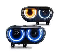 XUXRHMEAN For Dodge Challenger 2008-2014 Car RGB Front Headlights DRL Turn Signal Car Headlights(RGB)