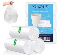 XUXRUS Pedal Bin Liners 10l Small Clear Plastic Bin Bags 78 Counts Strong Wastebasket Trash Can Bin Liners for Bathroom Toilet,Bedroom, Office,Desk,Fit 10-15ltr,Clear