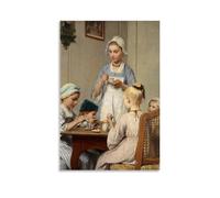 XuXueCC Albert Anker Wall Art Prints Paintings Poster Children at Breakfast (1879) Canvas Painting Wall Art Decorative Picture Prints Modern Decor Unframe 20x30inch(50x75cm)