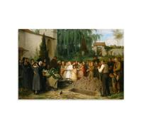 XuXueCC Albert Anker Wall Art Prints Paintings Poster Children Funeral (1863) Artworks Picture Print Wall Art Painting Canvas Gift Decor Homes Decorative Unframe 08x12inch(20x30cm)