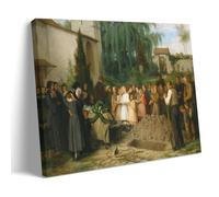 XuXueCC Albert Anker Wall Art Prints Paintings Poster Children Funeral (1863) Room Aesthetic Print Art Wall Painting Canvas Modern Bedroom Decor Frame 24x36inch(60x90cm)