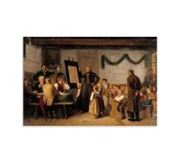 XuXueCC Albert Anker Wall Art Prints Paintings Poster The School Exam (1862) Wall Art Bedroom Prints Home Decor Hanging Picture Canvas Paintings Unframe 12x18inch(30x45cm)