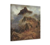 XuXueCC Albert Bierstadt Wall Art Prints Paintings Poster Study of Rocky Mountains Painting On Canvas Wall Art Scroll Picture Print Living Room Walls Decor Homes Frame 20x20inch(50x50cm)