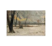 XuXueCC Albert Bierstadt Wall Art Prints Paintings Poster Winter Landscape Artworks Picture Print Wall Art Painting Canvas Gift Decor Homes Decorative Unframe 20x30inch(50x75cm)