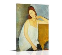 XuXueCC Amedeo Modigliani Wall Art Prints Paintings Poster Jeanne Hébuterne (1919) Wall Art Painting Canvas Gift Living Room Prints Bedroom Decor Artworks Frame 12x18inch(30x45cm)