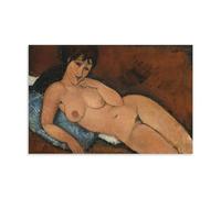 XuXueCC Amedeo Modigliani Wall Art Prints Paintings Poster Nude on A Blue Cushion (1917) Art Canvas Painting Decor Wall Print Photo Home Modern Decoratives Unframe 12x18inch(30x45cm)