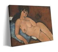 XuXueCC Amedeo Modigliani Wall Art Prints Paintings Poster Nude on A Blue Cushion (1917) Artworks Canvas Room Aesthetic Wall Art Prints Home Modern Decor Frame 12x18inch(30x45cm)