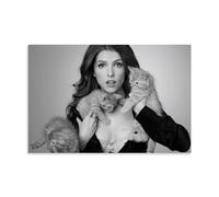 XuXueCC Black And White Anna Kendrick Poster Star Artworks Picture Print Wall Art Painting Canvas Gift Decor Homes Decorative Unframe 12x18inch(30x45cm)