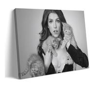 XuXueCC Black And White Anna Kendrick Poster Star Canvas Wall Art Picture Prints Hanging Photo Gift Idea Decor Homes Artworks Frame 12x18inch(30x45cm)