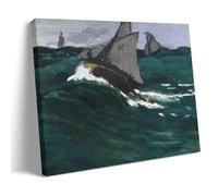 XuXueCC Claude Monet Wall Art Prints Paintings Poster The Green Wave (after 1865) Decorative Painting Canvas Wall Art Living Rooms Bedroom Painting Frame 12x18inch(30x45cm)