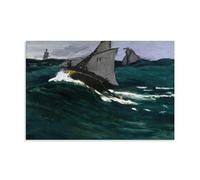 XuXueCC Claude Monet Wall Art Prints Paintings Poster The Green Wave (after 1865) Picture Print Canvas Wall Paint Arts Decor Modern Home Artworks Gift Idea Unframe 12x18inch(30x45cm)