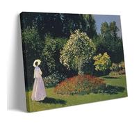 XuXueCC Claude Monet Wall Art Prints Paintings Poster Woman in The Garden (1867) Print Photo Art Painting Canvas Home Decorative Bedroom Modern Decors Frame 16x24inch(40x60cm)