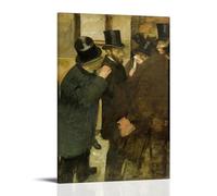 XuXueCC Edgar Degas Wall Art Prints Paintings Poster Portraits at The Stock Exchange Cool Artworks Painting Wall Art Canvas Prints Hanging Picture Home Decors Gift Idea Frame 12x18inch(30x45cm)