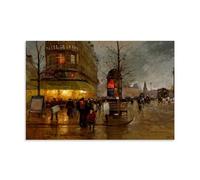 XuXueCC Edouard Cortes Wall Art Prints Paintings Poster The Place De La Bastille Paris Print Poster Artworks Canvas Room Aesthetic Wall Art Prints Home Modern Decor Unframe 20x30inch(50x75cm)