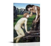 XuXueCC Edward Burne Jones Wall Art Prints Paintings Poster Pan And Psyche Art Canvas Painting Decor Wall Print Photo Home Modern Decoratives Frame 16x24inch(40x60cm)