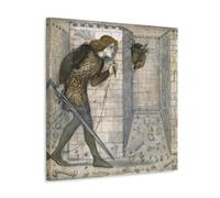 XuXueCC Edward Burne Jones Wall Art Prints Paintings Poster Theseus And The Minotaur In The Labyrinth Art Canvas Painting Decor Wall Print Photo Home Modern Decoratives Frame 20x20inch(50x50cm)