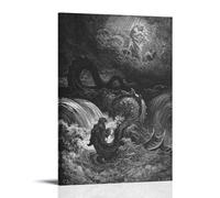 XuXueCC Gustave Dore Wall Art Prints Paintings Poster The Destruction of Leviathan Artworks Canvas Room Aesthetic Wall Art Prints Home Modern Decor Frame 24x36inch(60x90cm)