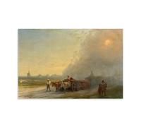 XuXueCC Ivan Aivazovsky Wall Art Prints Paintings Poster Ox-Carts in The Ukrainian Steppe 1888 Canvas Wall Art Picture Prints Hanging Photo Gift Idea Decor Homes Artworks Unframe 24x36inch(60x90cm)