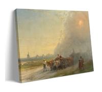 XuXueCC Ivan Aivazovsky Wall Art Prints Paintings Poster Ox-Carts in The Ukrainian Steppe 1888 Painting On Canvas Wall Art Scroll Picture Print Living Room Walls Decor Homes Frame 12x18inch(30x45cm)