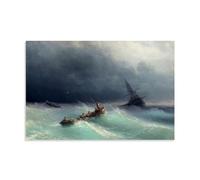 XuXueCC Ivan Aivazovsky Wall Art Prints Paintings Poster Storm at Sea 1873 Canvas Art And Wall Art Picture Print Modern Family Bedroom Decors Unframe 16x24inch(40x60cm)