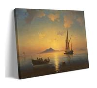 XuXueCC Ivan Aivazovsky Wall Art Prints Paintings Poster The Bay of Naples 1841 Canvas Wall Art Prints Photo Picture Paintings Room Decor Home Decorative Frame 16x24inch(40x60cm)