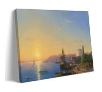 XuXueCC Ivan Aivazovsky Wall Art Prints Paintings Poster View of Constantinople And The Bosphorus 1856 Wall Art Aesthetic Canvas Painting Picture Living Room Decor Home Frame 12x18inch(30x45cm)