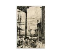 XuXueCC James McNeill Whistler Wall Art Prints Paintings Poster Rotherhithe Artworks Canvas Room Aesthetic Wall Art Prints Home Modern Decor Unframe 16x24inch(40x60cm)