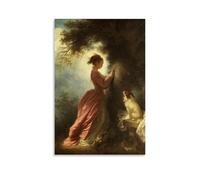 XuXueCC Jean-Honore Fragonard Wall Art Prints Paintings Poster The Souvenir Art Canvas Painting Decor Wall Print Photo Home Modern Decoratives Unframe 08x12inch(20x30cm)