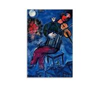 XuXueCC Marc Chagall Wall Art Prints Paintings Poster The Blue Fiddler Artworks Canvas Room Aesthetic Wall Art Prints Home Modern Decor Unframe 12x18inch(30x45cm)