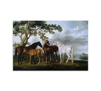 XuXueCC Mares And Foals in A Landscape by George Stubbs Wall Art Prints Poster Paintings Canvas Art And Wall Art Picture Print Modern Family Bedroom Decors Unframe 24x36inch(60x90cm)
