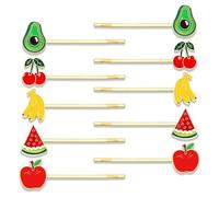 Xuxuejing Fruit Hair Pins Apple Watermelon Banana Strawberry Cherry Pineapple Charm Barrette Bobby Pins Decorative Metal Gold Tone Hairpins Hair Clips Decorative Accessories for Women