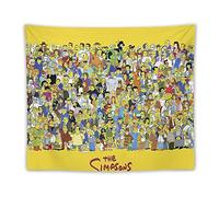 XUYANG The Simpsons All Characters Collection American Anime Poster Tapestry Cool Artworks Painting Wall Art Polyester Prints Hanging Picture Home Decor Tapestries Gift Idea 50"x60"