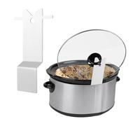 XuYelora Croc-k Pot Lid Holder, Universal Stainless Steel Slow Cooker Lid Stand for Most Brands, Space Saving Crockpo-t Stand for Clean Kitchen(COLOR:Silver)