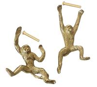 XUYUPU Brass Monkey Gold Drawer Knobs, Modern Minimalist Monkey Shape Knob, Drawer Cabinet Door Wardrobe Locker Knob for Cabinet Drawer Hardware Knobs and Handles DIY Decor