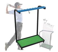 Xuyuw Golf Club Organizer 9 Holes - Compact Freestanding Stand 50 x 27.5 x 72 cm Iron & Acrylic with Non-Slip Feet - Durable and Easy to Assemble Golf Clubs Storage Machine