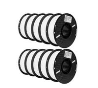 xuyuyan 10KG PLA Filament PETG 3d Filament 1.75mm For 3D Printer Filament 10rolls/set Mixed Colors And Materials FDM Printing(10 KG PLA White)