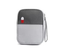 XUZAOJUN First Aid Storage Carrying Bag,Portable Medication Organizer,Medicine Bottle Organizer with Smooth Zipper Travel First Aid Bag for Outdoor,Home & Travel(Grey,4.7x5.9x1.2in)